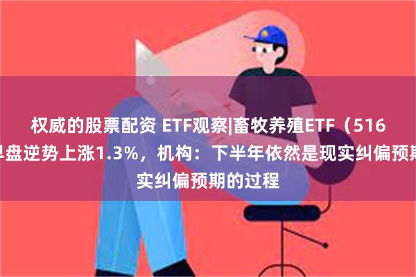 权威的股票配资 ETF观察|畜牧养殖ETF（516670）早盘逆势上涨1.3%，机构：下半年依然是现实纠偏预期的过程