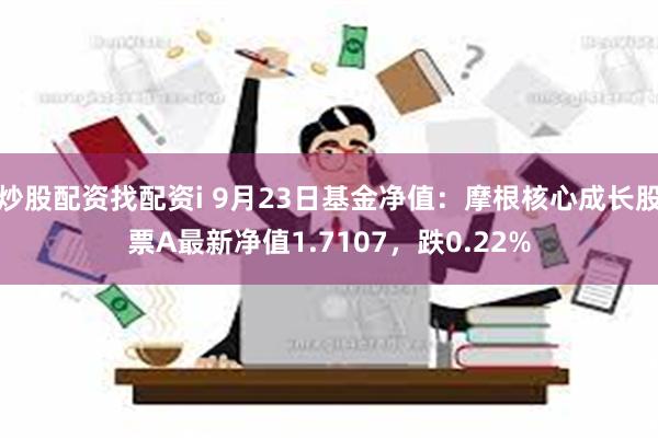 炒股配资找配资i 9月23日基金净值：摩根核心成长股票A最新净值1.7107，跌0.22%