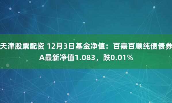 天津股票配资 12月3日基金净值：百嘉百顺纯债债券A最新净值1.083，跌0.01%