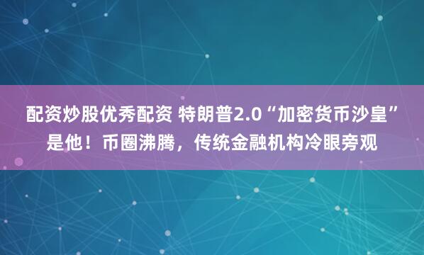 配资炒股优秀配资 特朗普2.0“加密货币沙皇”是他！币圈沸腾，传统金融机构冷眼旁观