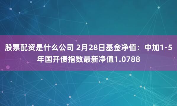 股票配资是什么公司 2月28日基金净值：中加1-5年国开债指数最新净值1.0788